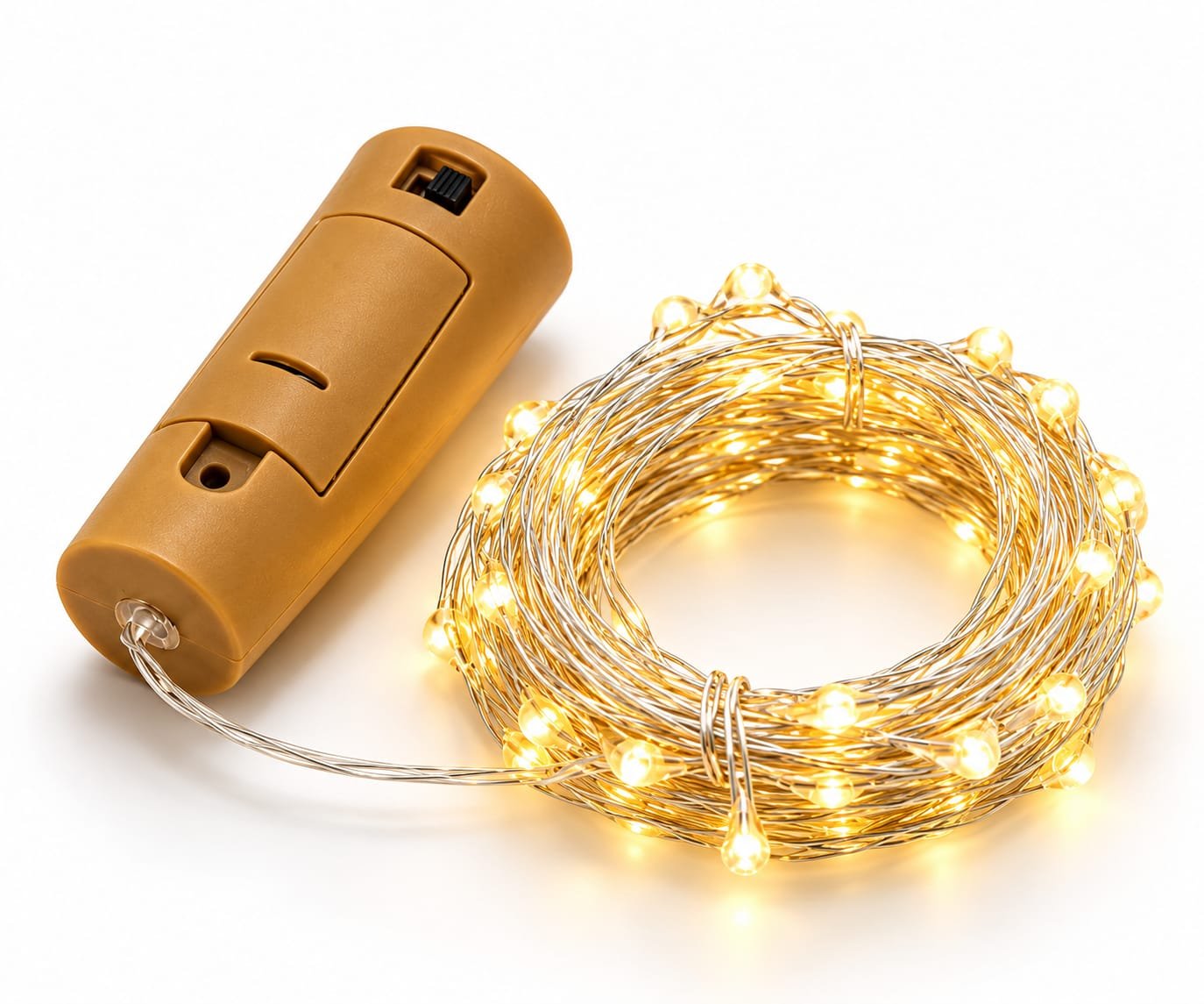 Battery Operated LED Fairy Lights | Warm White Copper Wire